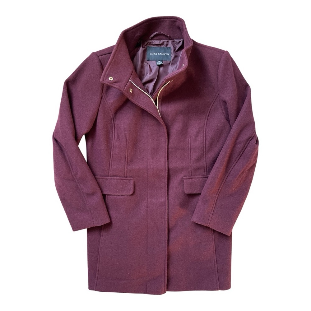 Vince Camuto Dark Red Full Zip Coat Jacket Size Large - Picture 2 of 5